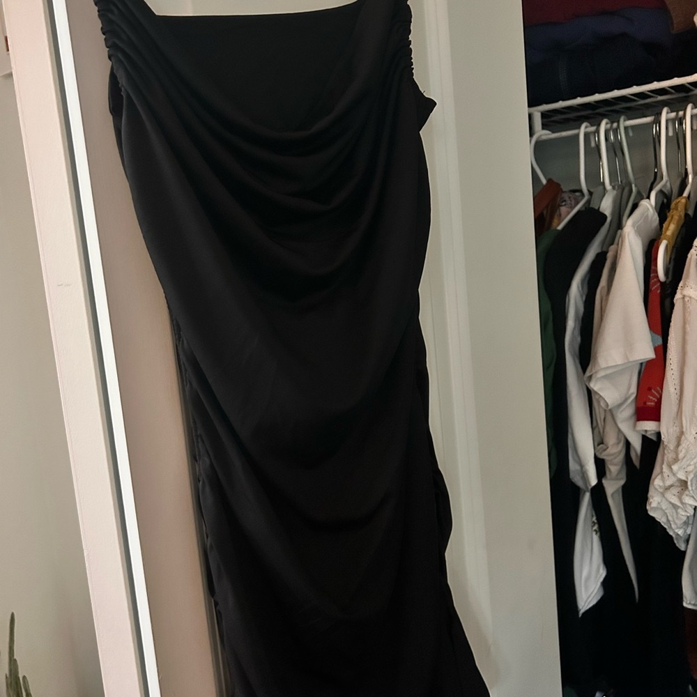 Elegant Black Draped Dress